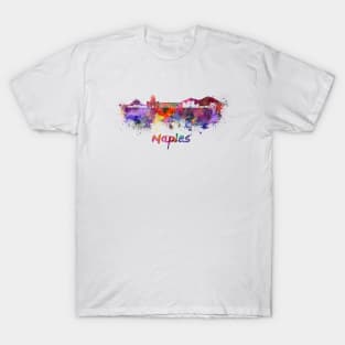 Naples skyline in watercolor T-Shirt